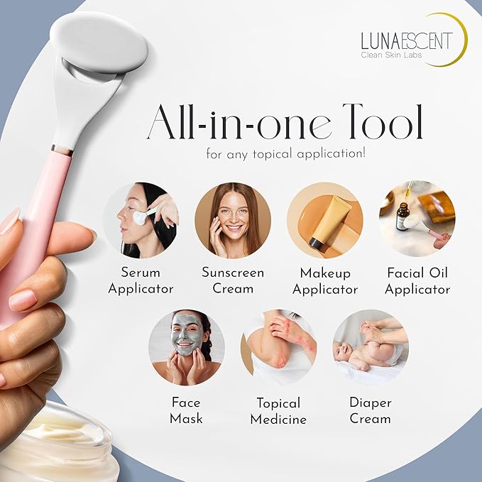 Serum Applicator for Face Sun Yellow Reusable Skincare Applicator Serums, Oils, Medicated Ointments, Sunscreen, Makeup, Face Cream Applicator, Cooling & Warming Face Massager Tool by LUNAESCENT