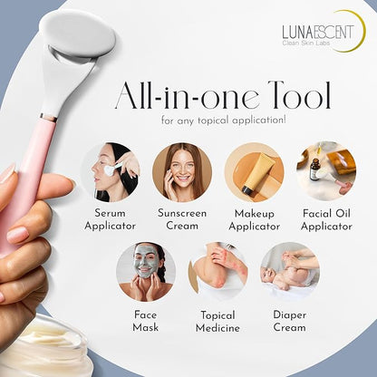 Serum Applicator for Face Sky Blue Reusable Skincare Applicator Serums, Oils, Medicated Ointments, Sunscreen, Makeup, Face Cream Applicator, Cooling & Warming Face Massager Tool by LUNAESCENT