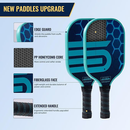 AuroraSynth Portable Pickleball Net Set with Wheels, 22 x 3ft Regulation Size Pickle Ball Net with Ball Collector, 4 Pickle Balls, 4 Pickleball Paddles, Carry Bag for Backyards, Driveway, Garage