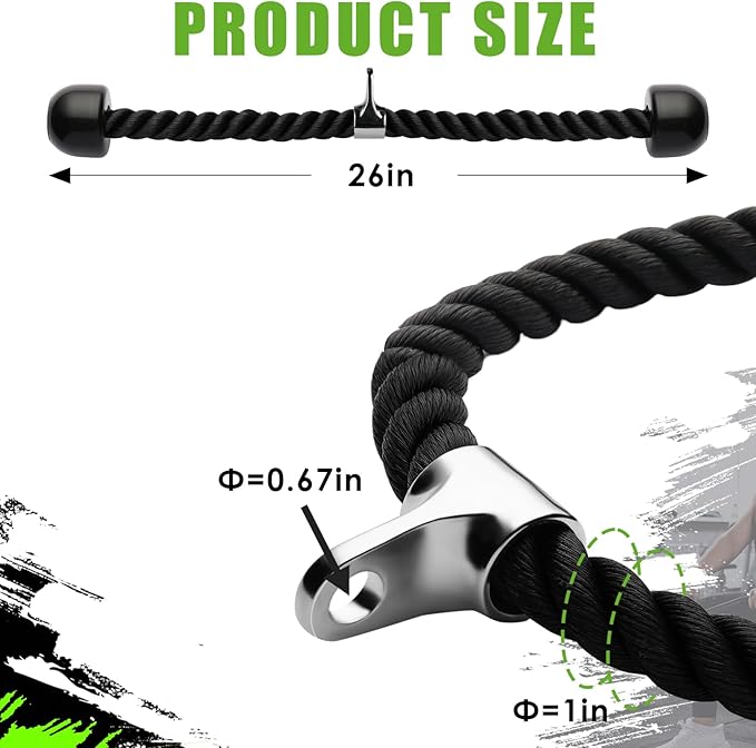 Tricep Rope Cable Machine Attachment, LAT Pulldown Accessories,Double D Handle,V Bar, Tricep Straight Bar for Gym Home Gym Weight Fitness