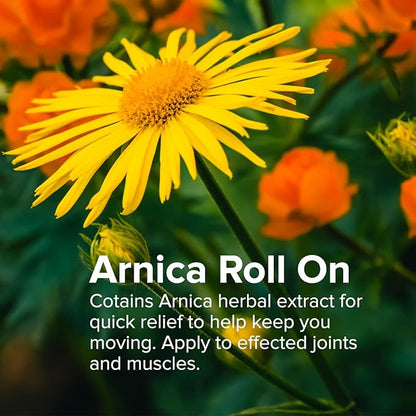 Sanar Naturals Arnica Roll On, 3 oz - Max Strength Relief, Fast Acting Muscle Rub Ointment, Clear Gel
