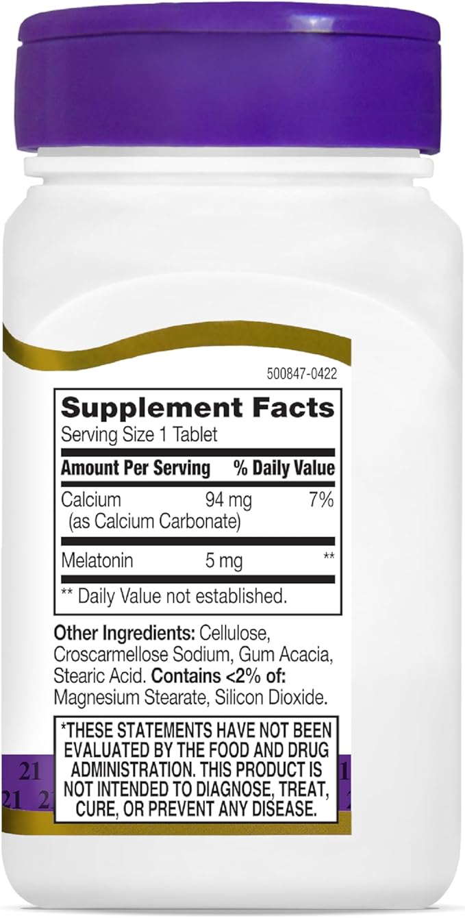 21st Century Melatonin 5 mg Tablets, 120 Count
