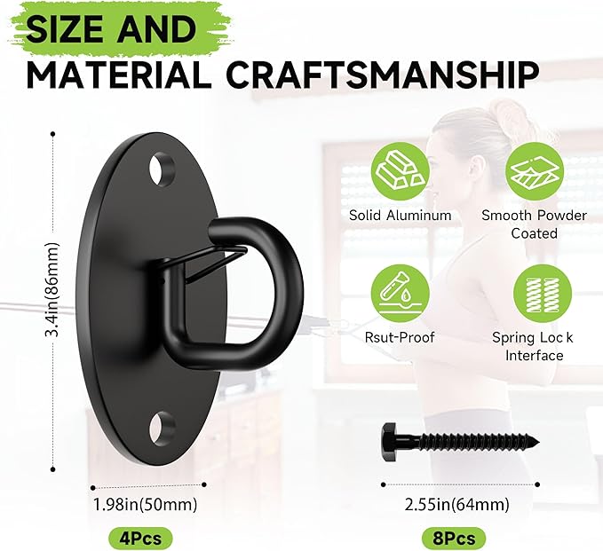 Resistance Band Wall Anchors System, Wall Mount Workout Anchors for Exercise Bands