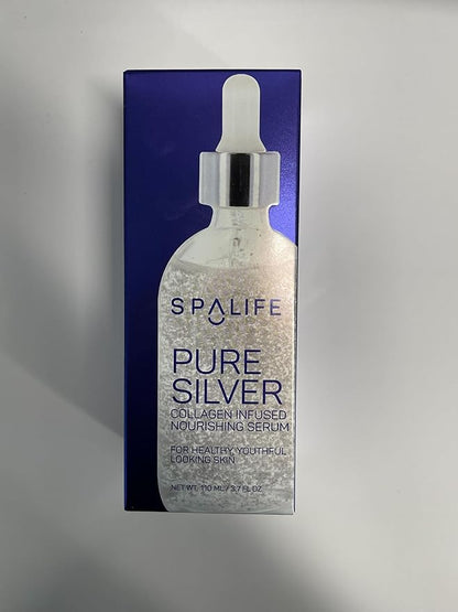 Spa Life Face Serum: Nourishing Gold & Silver Serums (Nourishing Silver & Collagen) 110 ml (3.7 Fl. Oz.) - Boosts Firmness, Hydration, and Radiance