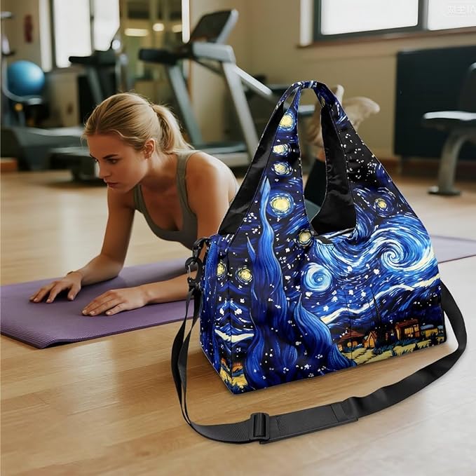 Yoga Mat Bag for Women Men Large Carryall Tote with Adjustable Shoulder Strap for Gym Yoga Travel Pilates Office