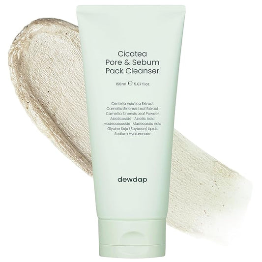 Cicatea Pore Sebum Facial Cleanser, Face Mask, Gentle Scrub, Face Wash with Centella Asiatica Hyaluronic Acid, Blackhead Remover Care, All Skin Types, Korean Skincare (5.07 Fl Oz / 150ml)