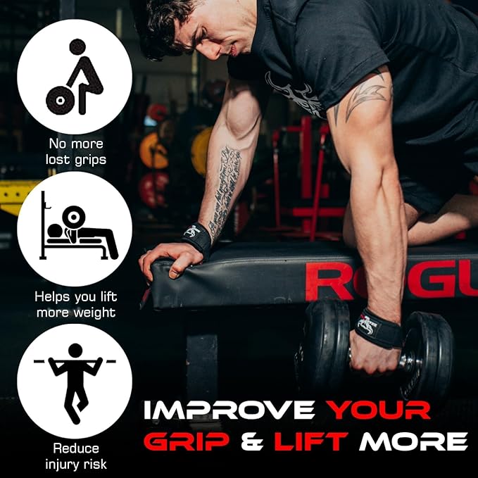 BEAST RAGE Lifting Wrist Straps for Weightlifting, Weight Lifting Straps Gym Grip Power Workouts Lifting Straps Padded Cotton Men Women Wrap Lift Deadlift Straps Hard Pull Exercise