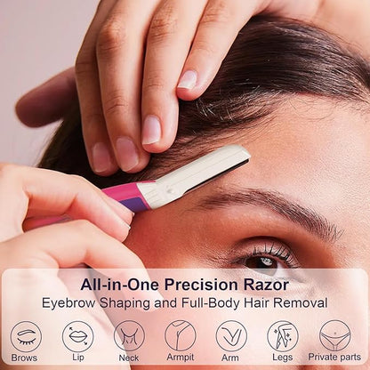 Face Razors for Women, Dermaplane Razor for Women Face, Eyebrow Razor, Dermaplaning Tool, Skin Safe Microblades, Peach Fuzz Remover, Skin Care Tool, Travel Essentials, (12ct, Fuchsia)