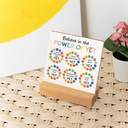 Mental Health Reminders Gift, Counseling Office Must Haves, Positive Motivational Wood Sign With Wooden Stand, Encourage Gift for Psychologist School Counselor Student Boys Girls Best Friends