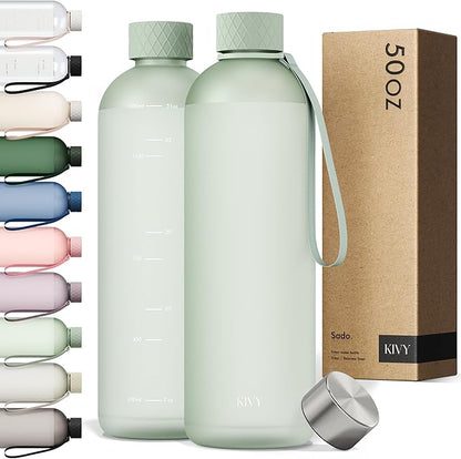 KIVY Tritan Water Bottle 2nd Generation (Light Green, 50oz)