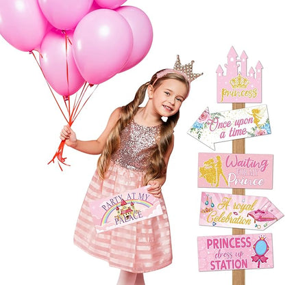 Epakh 20 Pieces Party Decorations Welcome Sign Decorations Sign for Birthday Baby Shower Party Supplies(Princess)