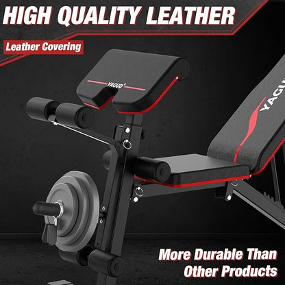 Weight Bench Press, Adjustable Workout Benches for Home Gym Dumbbell Exercise, 800 LB Stable Incline Decline Bench for Full Body Workout, 2 Sec Fast Folding Strength Training Sit up Bench