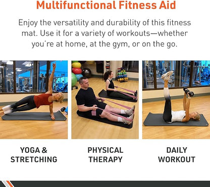 BodySport TPE Exercise Mat for Men and Women – Workout Mat – Perfect for Gyms and Fitness Training – ½ in. Thick, 56 in. Long, Black
