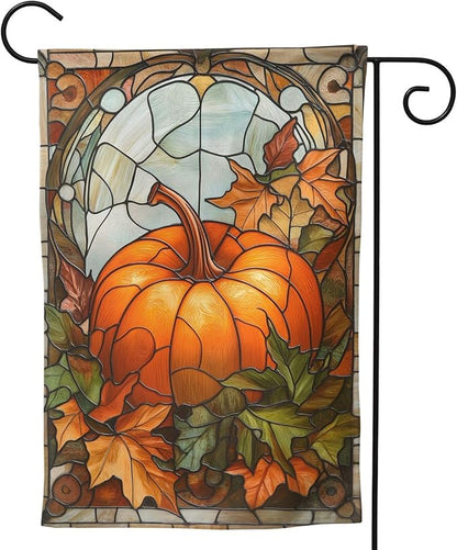 Pumpkin Fall Garden Flag 12x18 In Double Sided Yard Flags Lawn Sign Decor No Flagstand