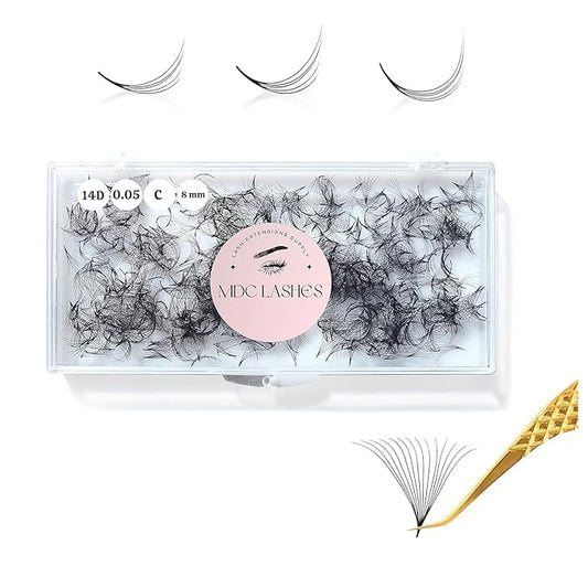 500 Promades Eyelash Fans| 5D-20D, 0.03-0.05-0.07 Thickness, C/CC/D Curls, 8-18mm| Volume Lash Extensions Premade Lash Fans Pro Pre Made False Eyelashes Pestañas Pelo A Pelo(18D-0.03-C-15)