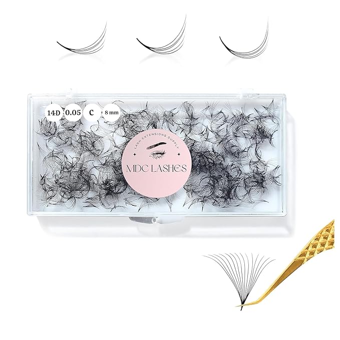 500 Promades Eyelash Fans| 5D-20D, 0.03-0.05-0.07 Thickness, C/CC/D Curls, 8-18mm| Volume Lash Extensions Premade Lash Fans Pro Pre Made False Eyelashes Pestañas Pelo A Pelo(18D-0.03-D-12)