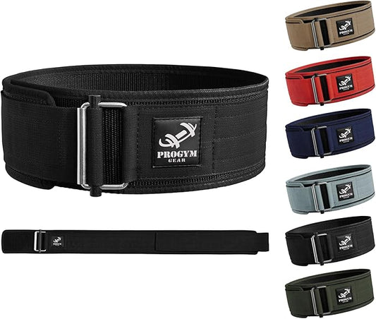Self-Locking Weight Lifting Belt with Straps - Premium Weightlifting Belt for Serious Functional Fitness - Powerlifting - Deadlifting - Olympic Lifting Athletes - Gym Belt for Men & Women