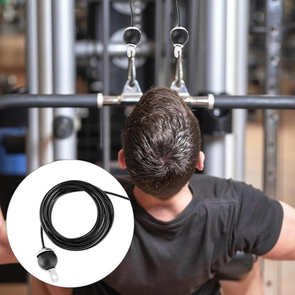 QWORK Fitness Pulley Cable 197 Inch - Adjustable Home Gym Cable Pulley System Replacement, 500lb Capacity Steel Wire Rope for Pulley Machine Accessories