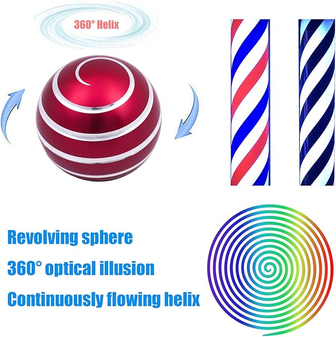 Desk-Fidget-Toys for Kinetic-Toy: Cool-Gadgets Cool-Stuff for Kid Children Teen Adult, Spinning 180 Seconds, Stress Relief Toy for Optical-Illusion Gift for Office School Home Women Men Christmas
