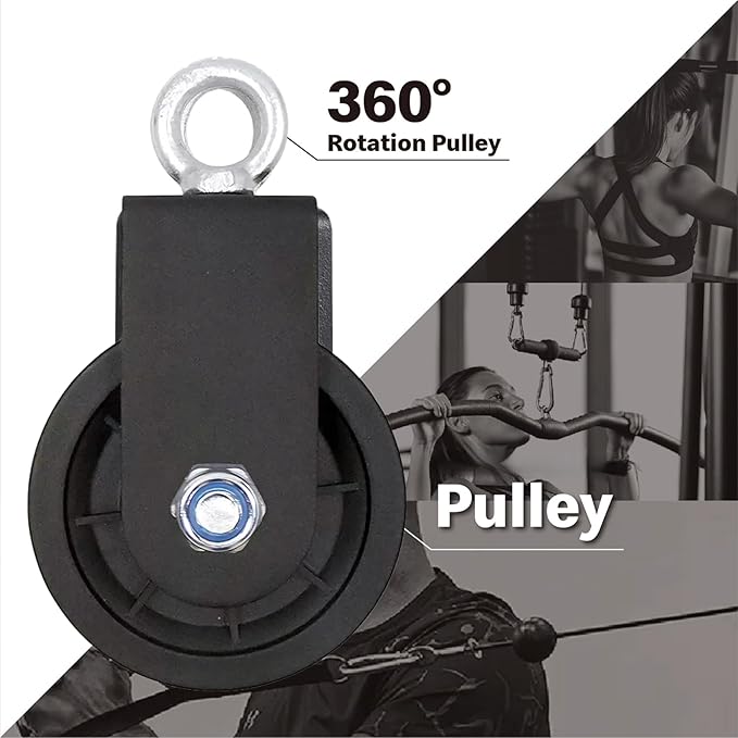 Pulley system for home gym, Aluminum GYM Pulley Wheel Universal Aluminum Alloy Bearing Pulley Wheel for Cable Machine Gym Equipment Part Garage Door