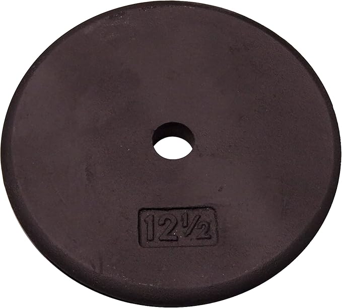 Body-Solid Standard Black Iron Weight Plate - Perfect for Strength Training, Home Gym, and Barbell Workouts - Fits 1" Bars