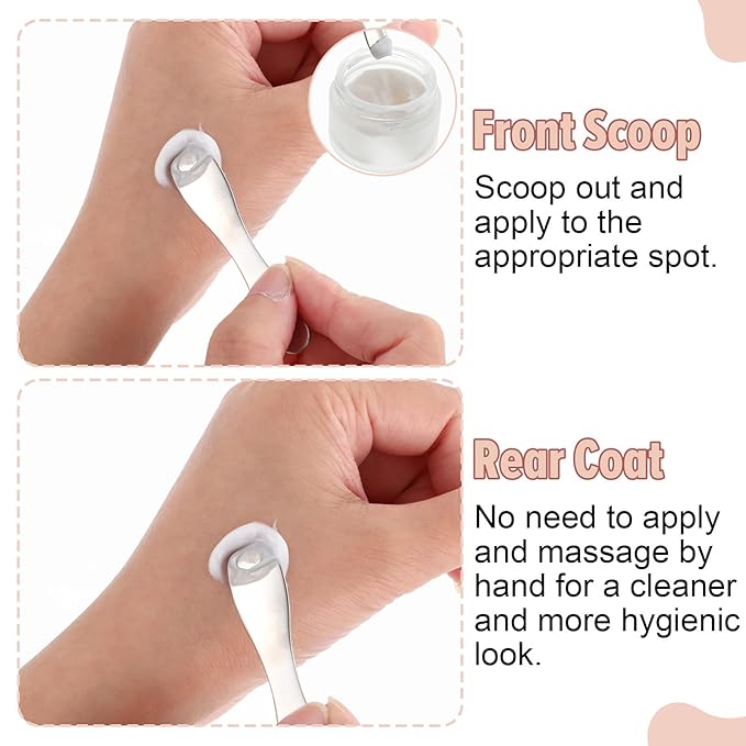 8pcs Makeup Spatula Mini Metal Cosmetic Spatulas Reusable Cream Skincare Facial Spatulas for Mixing and Sampling Skin Care Cream Face Mask Multi-Functional Facial Applicator Tool