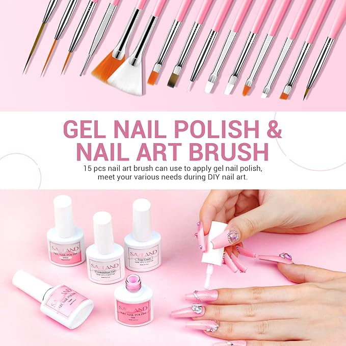 SAVILAND Acrylic Nail Kit with Everything: Professional Nail Kits Acrylic with Everything with Drill Practice Fingers Acrylic Nail Tools for Beginners Professional Home Manicure Christmas Gift Set