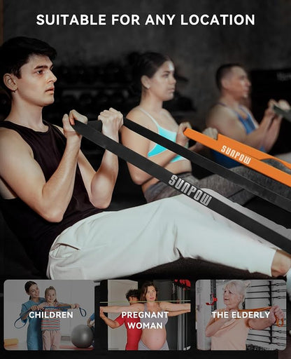 SUNPOW Pull Up Assistance Bands, Resistance Bands Set of 5 for Working Out, Pull Up Bands, Exercise Bands for Muscle Training, Stretching, Yoga, Physical Therapy for Men Women