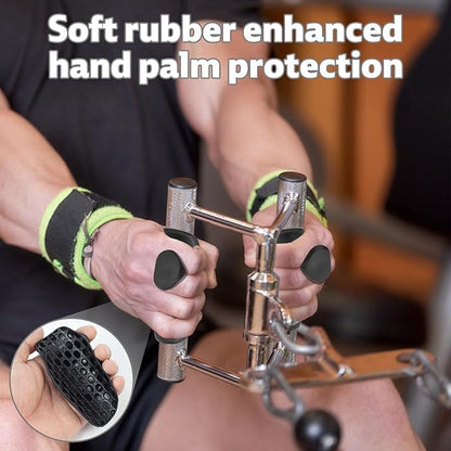 Rubber Gym Grips Fingerless Workout Gym Gloves, Workout Grip for Men Women Crosstraining Hand Palm Protection, Weight Lifting Grips for Bodybuilding, Deadlifts
