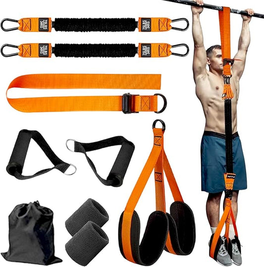 Pull up Assistance Bands Set, Heavy-Duty Pull up Workout Band for Men Women, Adjustable Weight/Size with Fabric Feet/Knee Rest, Home Gym Workout, Strength Training Band, 150/225/300lb