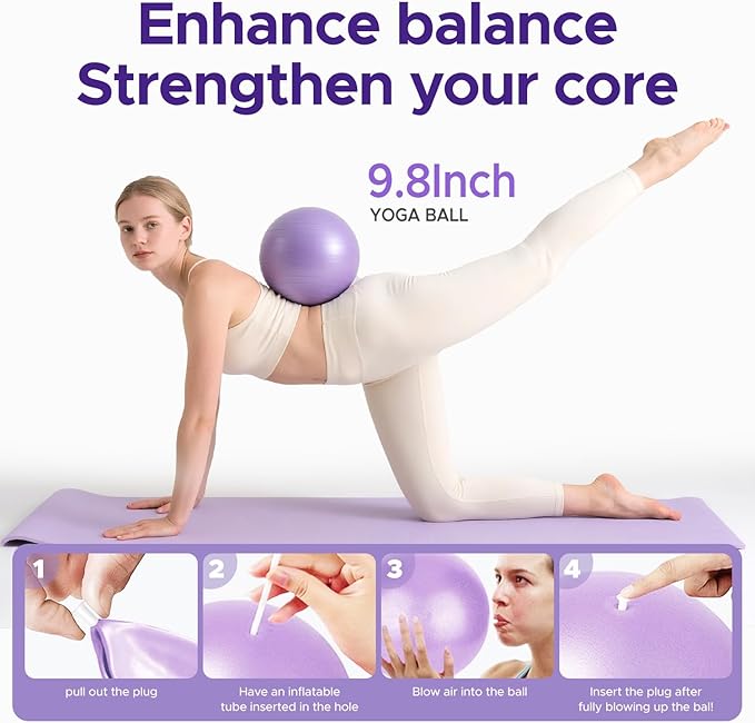 Pilates Ring Kit for Women, Pilates Equipment Accessories, Home Workout Set with Magic Circle, Mini Exercise Ball, Ankle Resistance Bands & Yoga Socks, for Fitness, Toning & Better Me Gifts