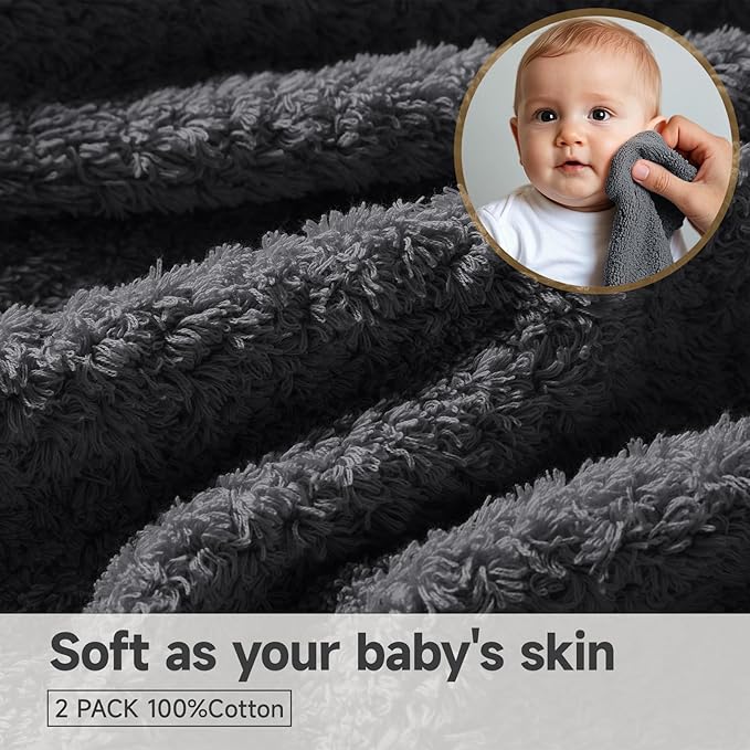 REDKISS Ultra-Plush Bath Towel Set - 900GSM Premium Thick Cotton for Bathroom & Spa, Super Absorbent Bath with No Shedding (2-Piece Bath Twoel Set for Adults, Luxury Hotel & Home Use)-Smoky Grey