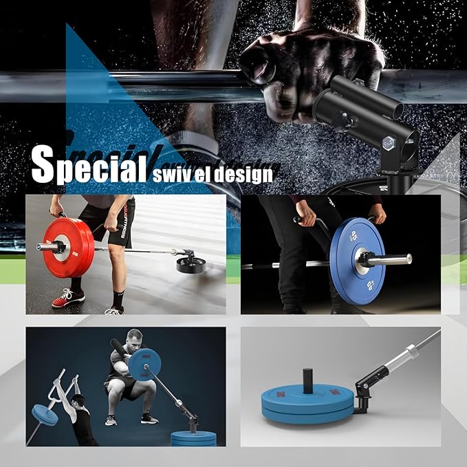 T Bar Row Landmine Attachment for 1" 2" Olympic Barbell Bars, 360° Swivel Landmine Base for Back or Full-Body Workout Home Gym Equipment