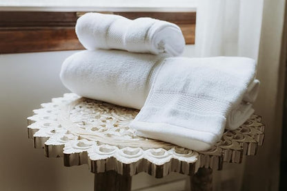 Peacock Alley Diamond 6 Piece Towel Set - Luxurious 100% Long-Staple Turkish Cotton - Soft, Absorbent & Fast Drying, Ivory