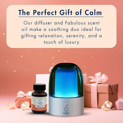 G's Breeze Smart Aroma Diffuser with 60ml Fabulous Scent Refill – Bluetooth & Wi-Fi App Control - LED Lighting, Adjustable Intensity - Long-Lasting Elegant Floral Fragrance for Home or Office