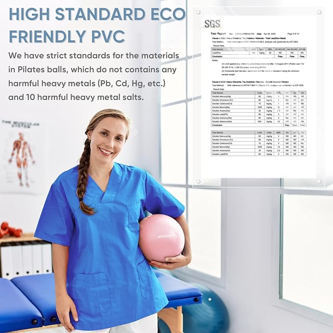 APEXUP Yoga Ball Exercise Ball Anti Slip Heavy Duty for Fitness, Balance & Core Workout