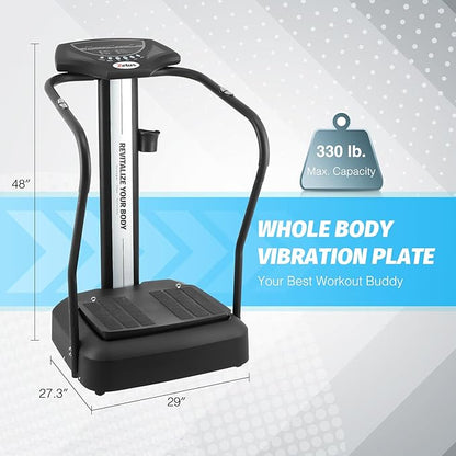 ZELUS Whole Body Vibration Plate, 500W Vibration Plate Exercise Machine with 99 Levels 3 Preset Modes & 2 Resistance Bands, Training Fitness Vibration Platform Machine for Home Gym with 330lb Capacity