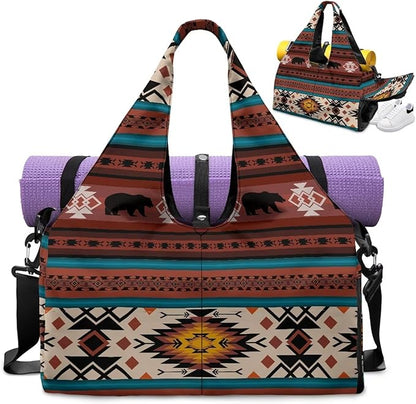 Yoga Mat Bag for Women Men Large Carryall Tote with Adjustable Shoulder Strap for Gym Yoga Travel Pilates Office