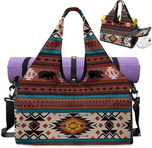 Yoga Mat Bag for Women Men Large Carryall Tote with Adjustable Shoulder Strap for Gym Yoga Travel Pilates Office