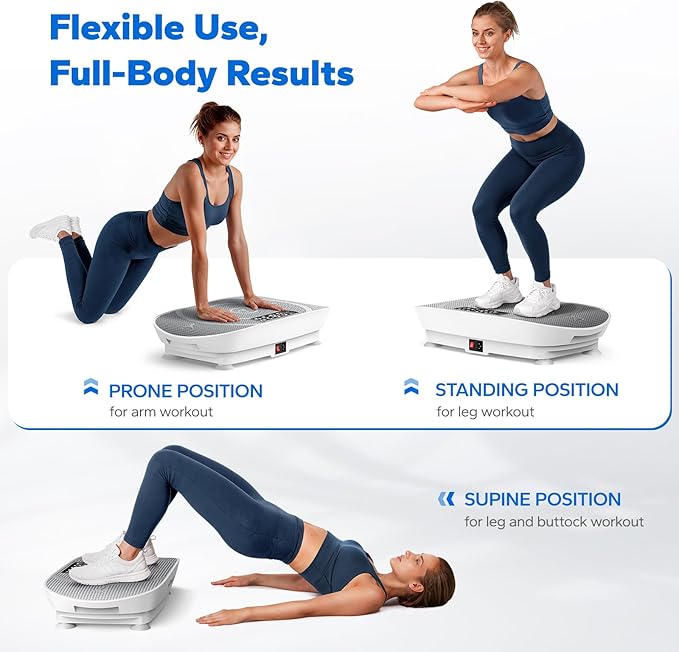 MERACH Vibration Plate Exercise Machine, Slim Vibration Plate for Lymphatic Drainage Weight Loss, Vibrating Plate with Real-Time Calorie Tracking on LED Display, Workout Equipment for Home Women Men