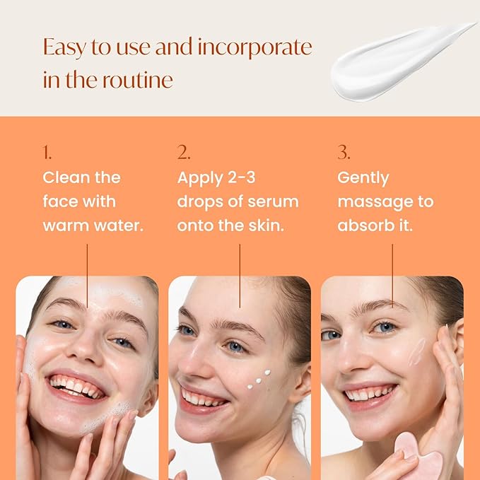 PLANTIFIQUE Korean Vitamin C Face Massage Serum – Hydrating Anti-Aging Collagen & Peptides Formula – Perfect for Gua Sha Facial Massage & Even Skin Tone Glow