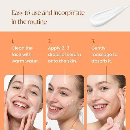 PLANTIFIQUE Korean Vitamin C Face Massage Serum – Hydrating Anti-Aging Collagen & Peptides Formula – Perfect for Gua Sha Facial Massage & Even Skin Tone Glow