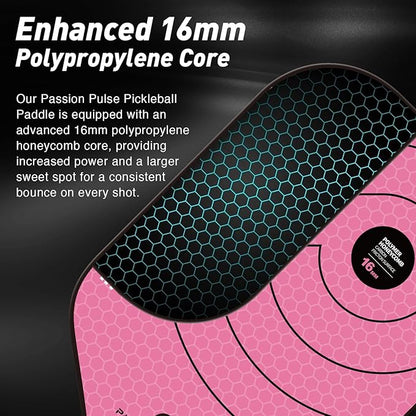 Pickleball Paddles 2025,Raw Carbon Fiber Surface（CFS） 16mm T700 High Grit & Spin, Pro Pickle Ball Paddles Designed for Ultimate Spin & Consistency