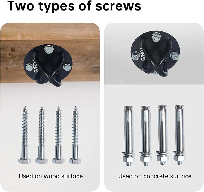 Wall Ceiling Mount Bracket for Suspension Straps, Aerial Yoga Swing & Hammock, Gymnastic Rings, Boxing Punching Bags, Body Strength Gym Equipment and Battle Ropes