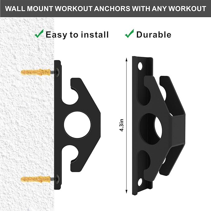3PCS Resistance Band Wall Anchors, Wall Mounted Anchors for Resistance Bands, Wall Mount Workout Anchors for Home Gym Workouts, Strength Training, Physical Therapy