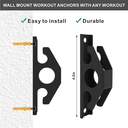 3PCS Resistance Band Wall Anchors, Wall Mounted Anchors for Resistance Bands, Wall Mount Workout Anchors for Home Gym Workouts, Strength Training, Physical Therapy