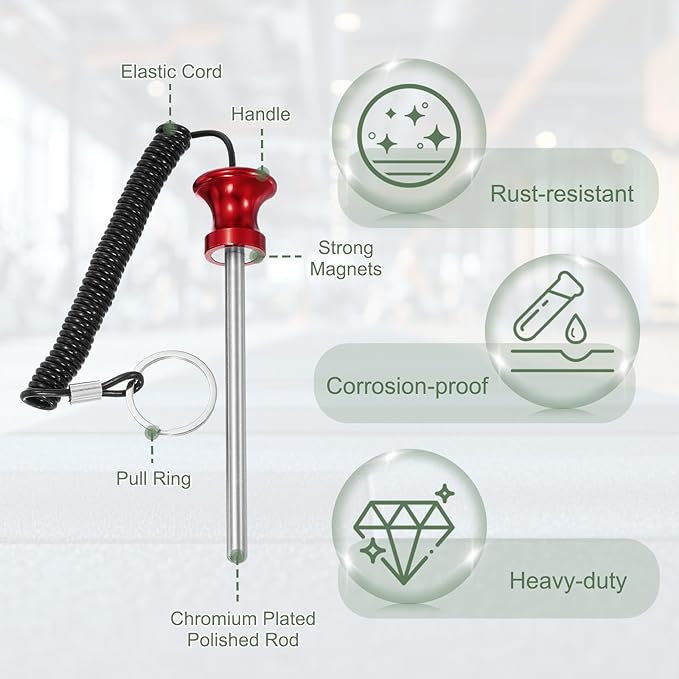 Weight Stack Pin, Weight Gym Pin Strength Training Equipment Replacement with Pull Rope for Home Gym Club