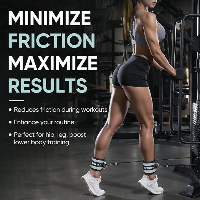 APEXUP Ankle Strap for Cable Machine, Ankle Resistance Bands, Cable Kick Back Straps for Gym, Glute Workouts, Leg Extensions, Adjustable Straps with Neoprene Padding