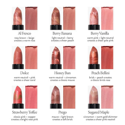 LAURA GELLER NEW YORK Italian Marble Sheer Lipstick - Strawberry Toffee - Hydrating & Lightweight - Vitamin E & Caster Seed Oil - Cream Finish