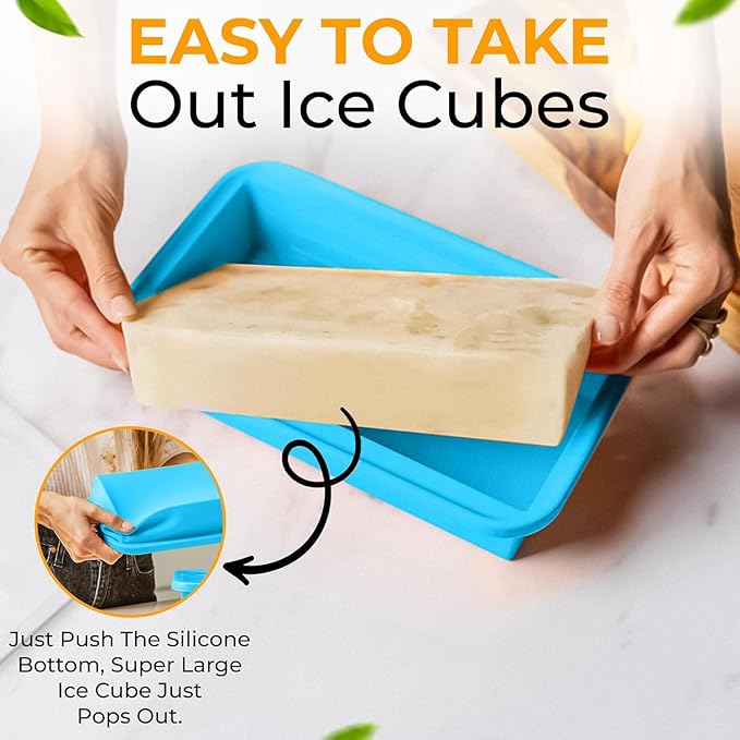 (2 Pack) Large Silicone Freezer Containers For Soup, Pasta Sauce, Leftovers, Broth & More - 6 Cup Reusable BPA Free Non Plastic Food Storage Freezing Ice Trays With Lids & Measurement Lines